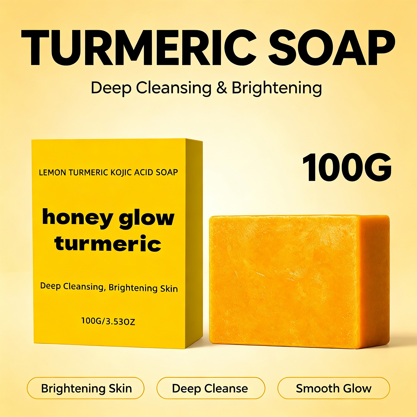 Kojic Acid Soap - Sabonete em Barra de Cúrcuma e