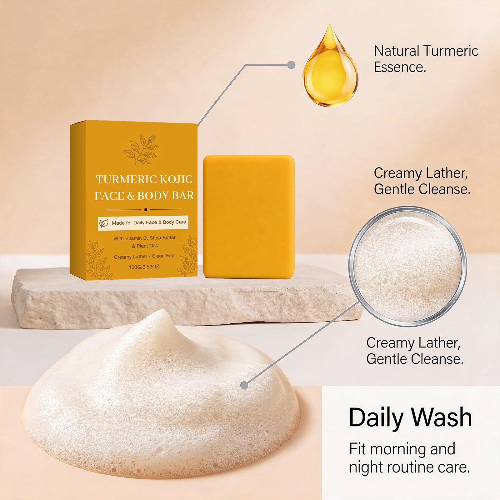 Sabonete Artesanal de Cúrcuma  - Kojic Acid Soap avaliação e preço